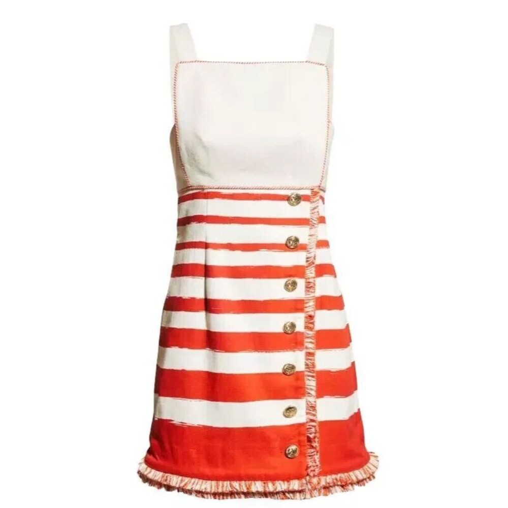 NWT. Zimmermann Postcard Boat Neck Mini Dress | Cotton, Zim Sz 0 / US Sz 4 red - Picture 4 of 11